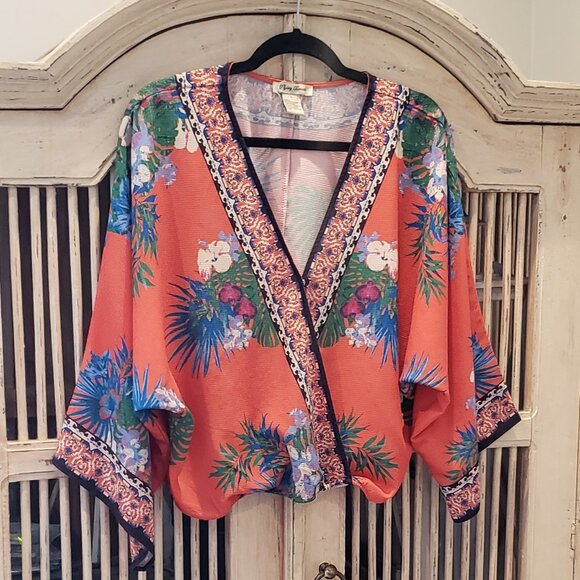 Flying Tomato Tops - Flying Tomato Oversized Kimono Sleeve Blouse